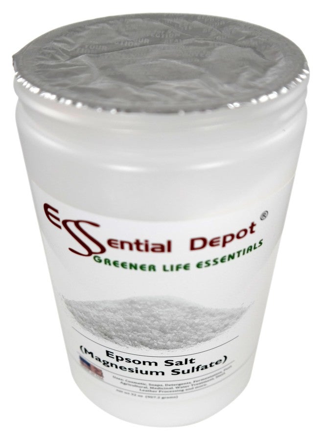 Essential Depot Epsom Salt - Epsom Salts- Magnesium Sulfate (Heptahydrate) - MgSO4-2 lb - Safety Sealed Resealable HDPE Container, Microwave Safe (Remove foil Seal), Freezer Safe - Image 2